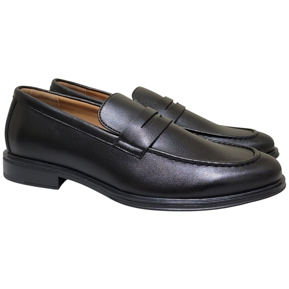 Vance Co Men Phineas Slip On Penny Loafers Size US 9.5M Black Faux Leather